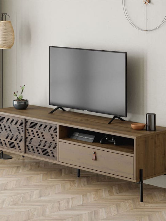 TV Stand Wooden Melati Walnut L170xW45xH48.5cm