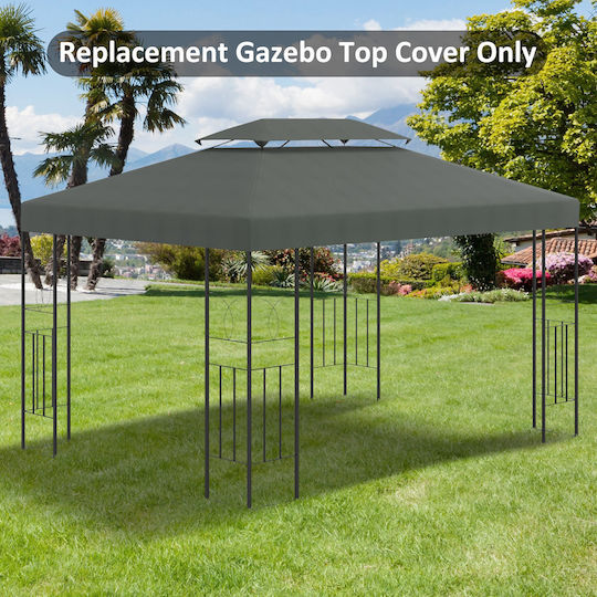 Outsunny Κάλυμμα για Κιόσκι Γκρι 3x4m
