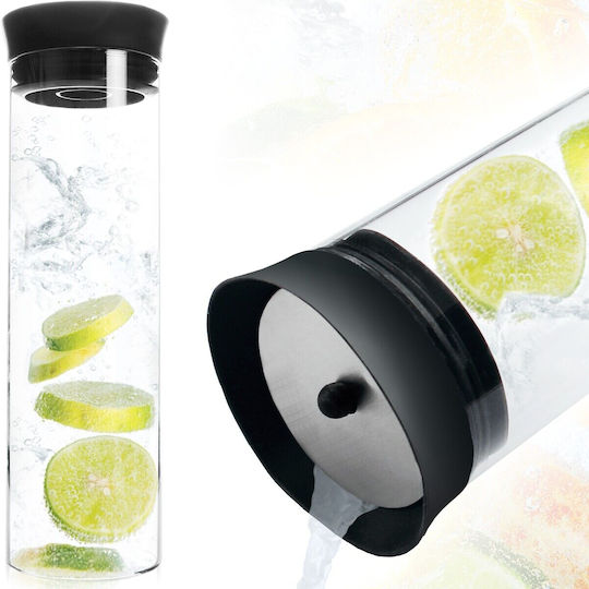 Excellent Houseware Μπουκάλι Νερού Γυάλινο με Βιδωτό Καπάκι Διάφανο 1000ml