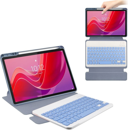 Flip Cover Mit Tastatur Englisch US Lila Für Lenovo Tab M11