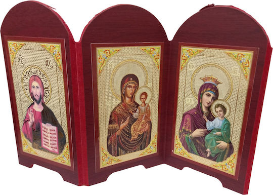 Четирикратно изображение Mdf Аз Дева Мария Христос 30x14cm