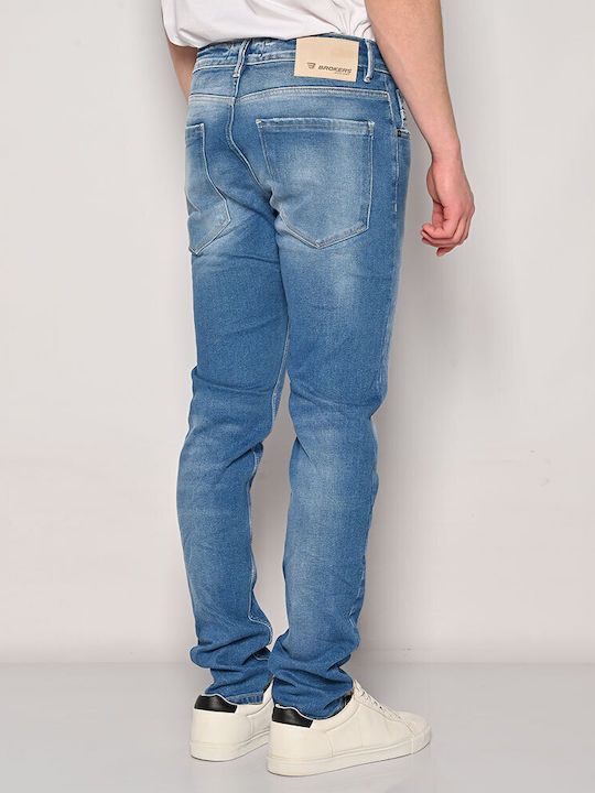 Men's Jeans Pants Elastic with Slim Fit Medium Blue