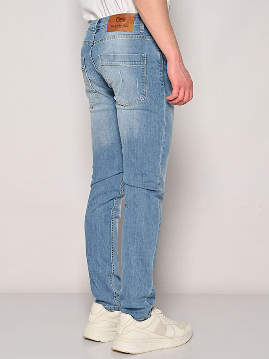 Camaro Herren Jeanshosen Elastisch Slim Fit Blau