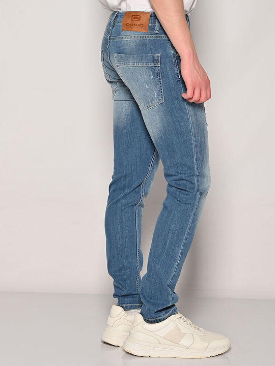 Herren Jeanshosen Elastisch Slim Fit Blau