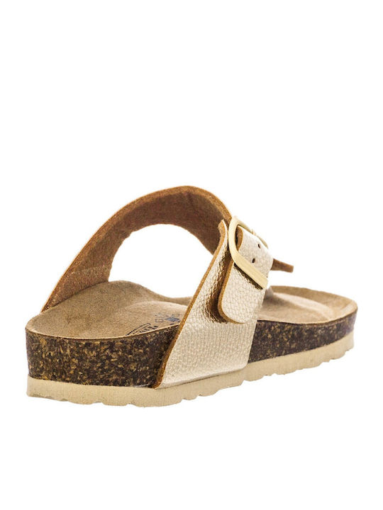 Flache Sandalen für Damen in Gold Farbe