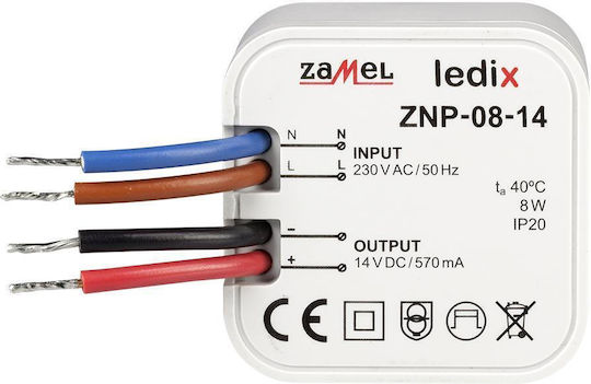 Zamel LED-Netzteil IP20 Leistung 8W mit Ausgangsspannung 14V