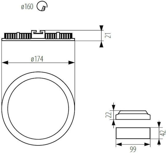 Kanlux Χωνευτό LED Panel 12W Kanlux Χωνευτό LED Panel 12W