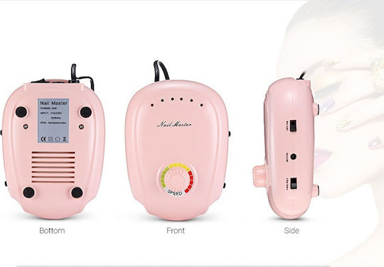 Nagelfräser Strom 20W Rosa mit Pedal mit 35000 Umdrehungen pro Minute