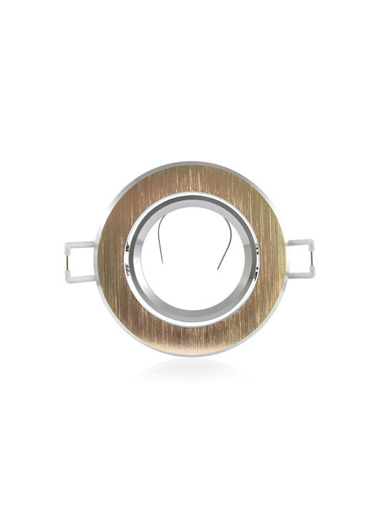 Goldlux Rotund Metalic Spot Încorporat cu Soclu GU10 Auriu 8.5x8.5cm. 1buc