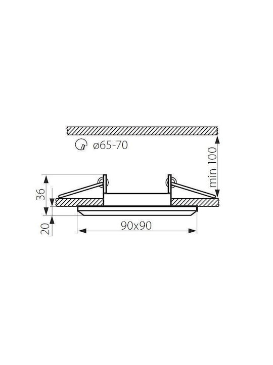 Kanlux Glass Frame for Spot GX5.3 Silver 50x1cm. 1pcs