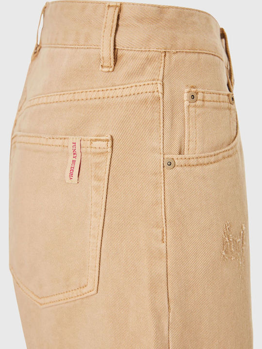 Damen Bermuda Jean Creme