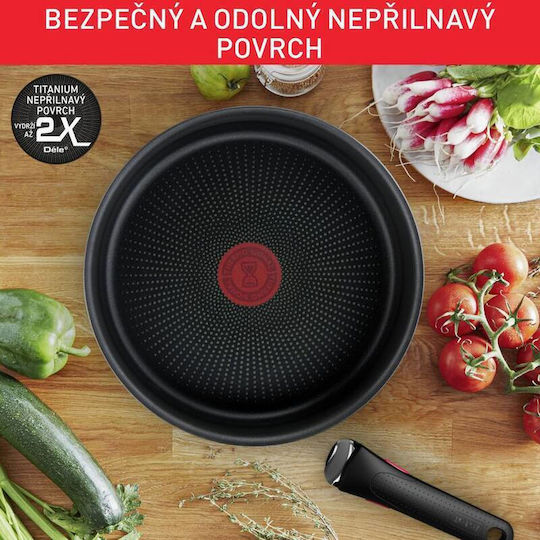 Tefal Ingenio Easy Cook & Clean Комплект Съдове За Готвене Червен С Вътрешно Покритие От Камък 4 Части