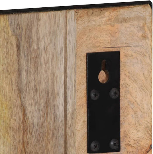 vidaXL Wooden Wall Hanger 4 Hooks Brown 35x8cm