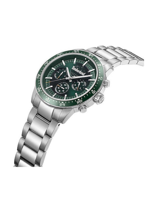 Timberland Ανδρικό Ρολόι 44mm Χρονογράφος Μπαταρίας με Ασημί Μεταλλικό Μπρασελέ