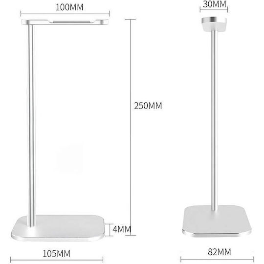 Edman Square Square Headphone Stand aluminiu argintiu