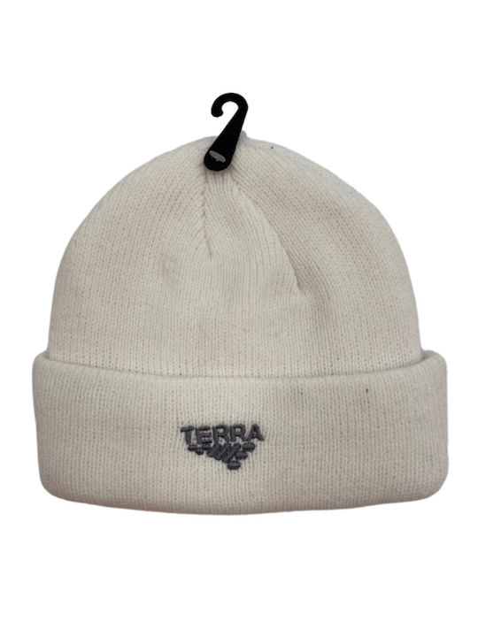 Terra Plana Beanie Unisex Beanie Knitted in White color