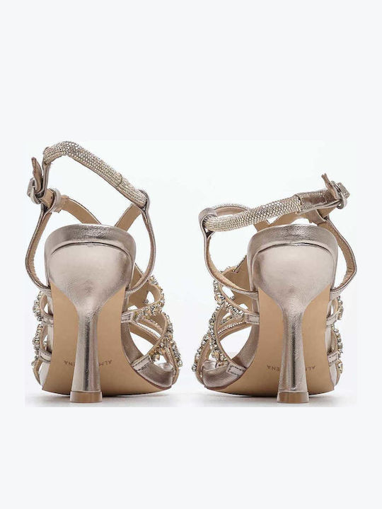 Damen High Heel Sandalen V240541 Gold Leder Alma En Pena