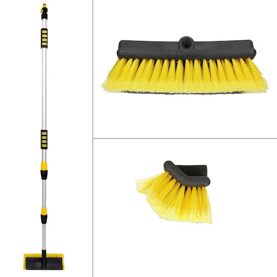 ECD Germany Teleskopisch Autowaschbürste mit Wasserzufuhr 130-300cm