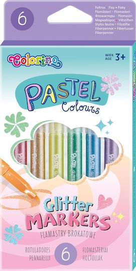 Colorino Μαρκαδόροι Ζωγραφικής με Glitter Σετ 6 χρώματα