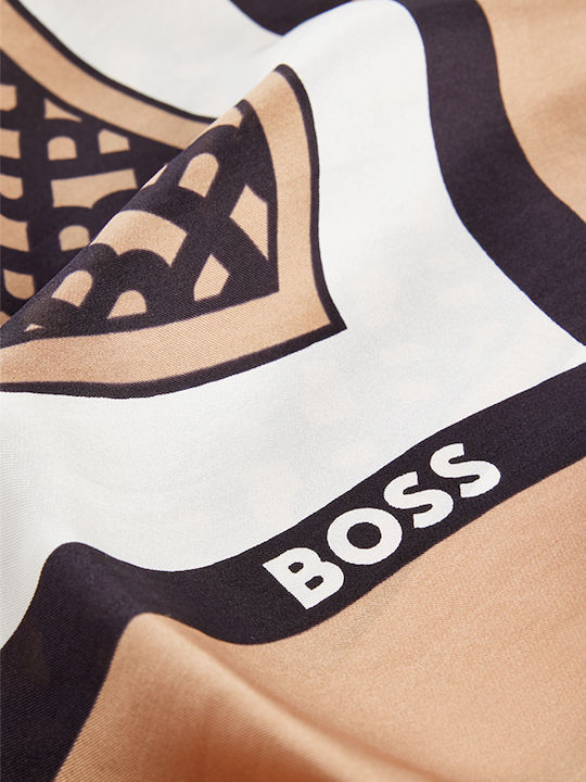 Hugo Boss Γυναικείο Μεταξωτό Φουλάρι Καφέ