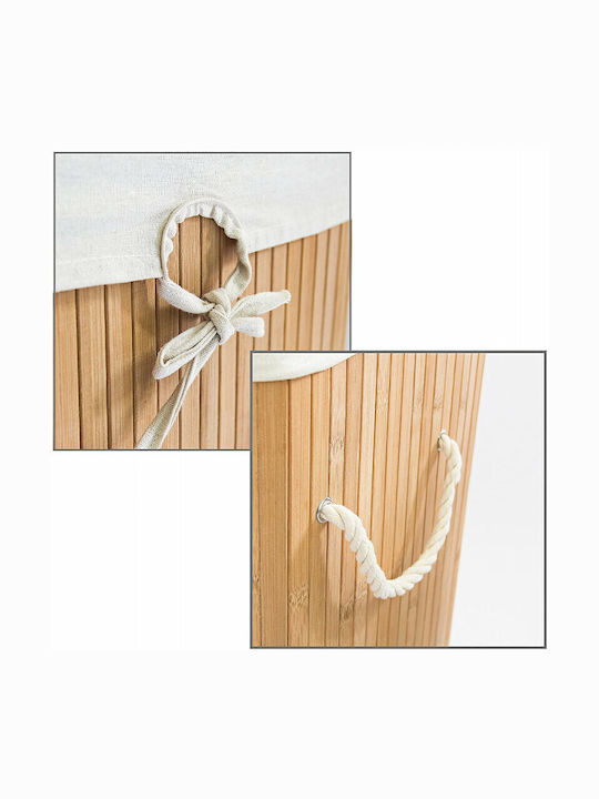 Relaxdays Καλάθι Απλύτων Bamboo Πτυσσόμενο με Καπάκι Καφέ