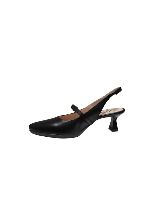 Desiree Black Leather Anatomical Air-Sole Mules