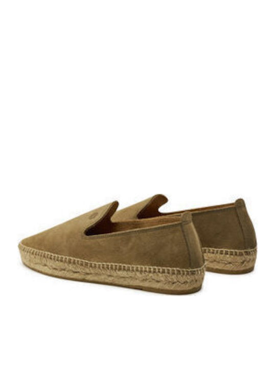Din piele întoarsă Espadrile pentru bărbați în culoarea Verde
