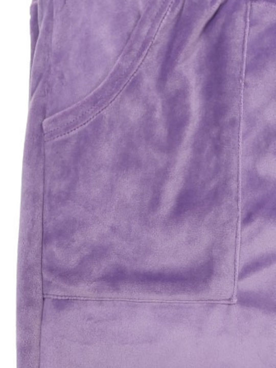 Bodymove Talie înaltă Pantaloni de trening pentru femei Wide Lilac Catifea