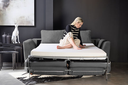 Cocoon Τριθέσιος Καναπές Κρεβάτι Γκρι 208x94x92εκ.