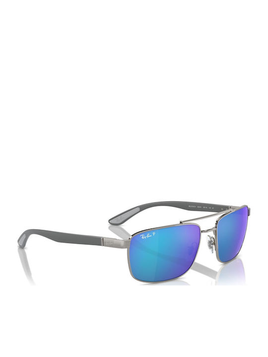 Ray Ban Chromance Unisex Ochelari de soare cu Argintiu Cadru și Albastru Polarized Oglindă Lentilă RB3737CH 004/A1