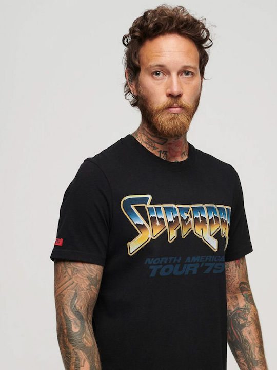 Superdry Ανδρικό T-shirt Κοντομάνικο Μαυρο