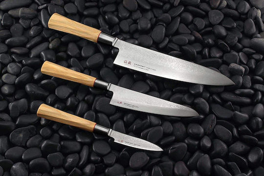 Senzo Suncraft Twisted Octagon Knife Fillet from Damascus Steel 21cm