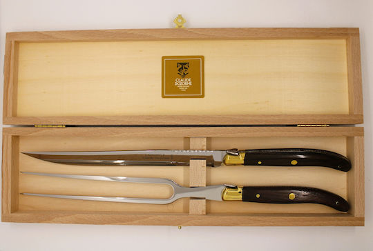 Claude Dozorme Laguiole De Table Vallernia Wood Set Cuțite din Oțel Inoxidabil 2buc