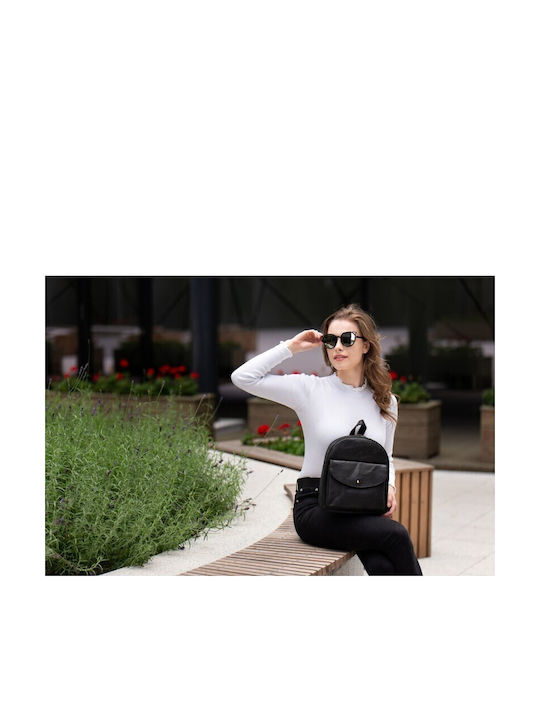 Set Leather Women's Bag Backpack Black