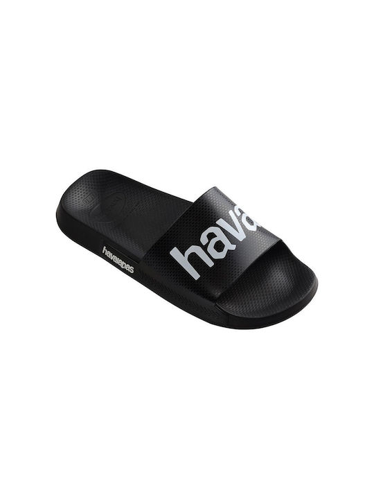 Havaianas Classic Logomania Ανδρικά Slides Μαύρα