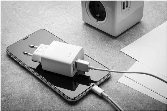 Fixed Φορτιστής Χωρίς Καλώδιο με 2 Θύρες USB-A 17W Λευκός (Fixed)
