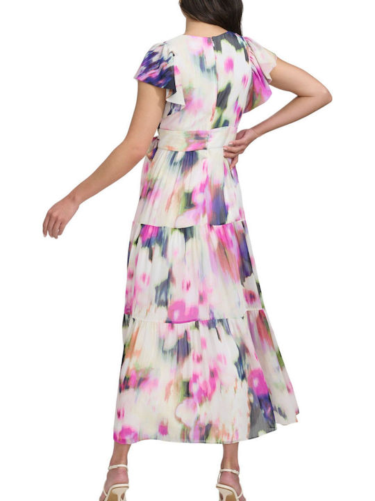 Καλοκαιρινό Maxi Φόρεμα Κρουαζέ με Βολάν Floral