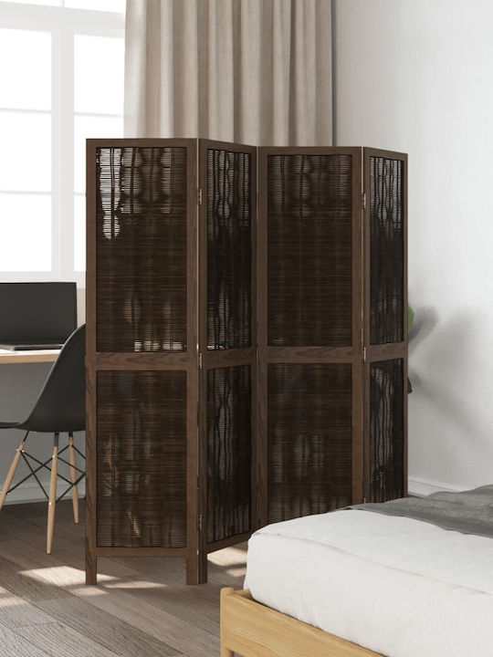 vidaXL Decorative Room Divider Wooden with 4 Panels 140x160cm