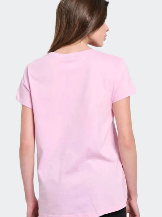 BodyTalk Damen Sport T-Shirt mit V-Ausschnitt Rosa