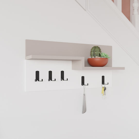 Pakketo Harm Wooden Wall Hanger 5 Hooks 65x31x15cm