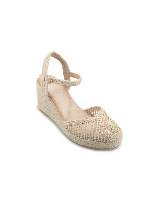 Fshoes Damenplattformen im Espadrilles-Stil Beige