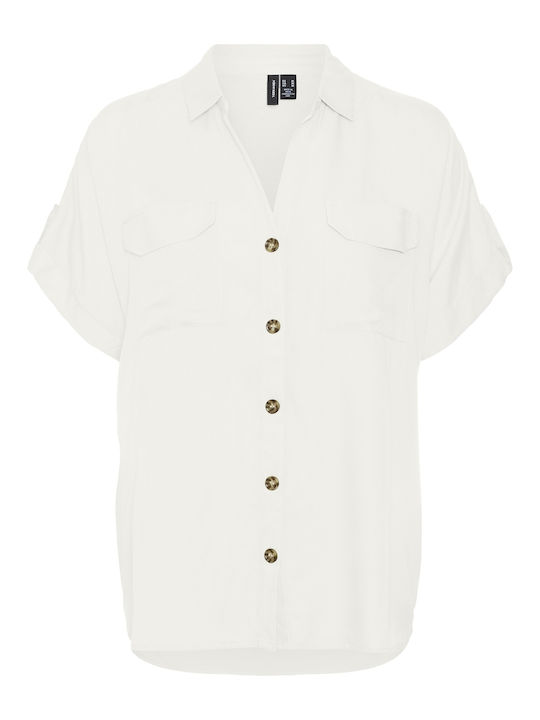 Bumpy Mâneca scurta Femei Denim Cămașă White Monocrom