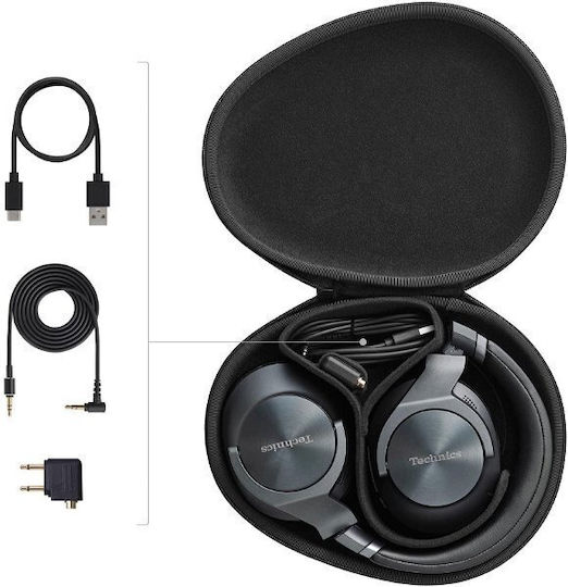 Technics EAH-A800E Wireless Wired Over Ear Headphones with 50 Hours Playing Time and Quick Charge Black