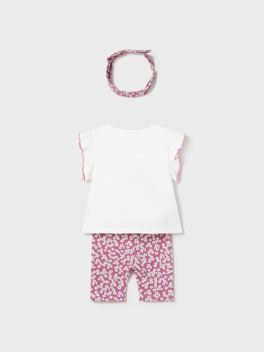 Mayoral Kids Set with Leggings Summer 2pcs ecru