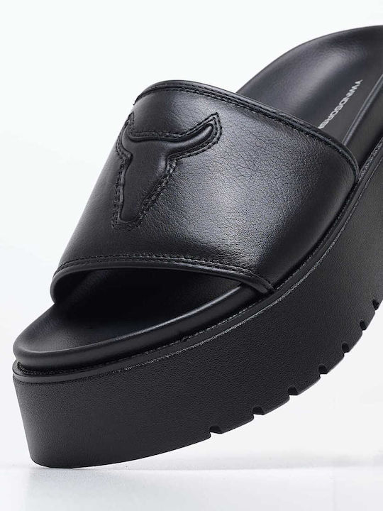 Windsor Smith Flatforms Leather Women's Sandals Black