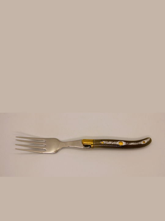 Claude Dozorme Laguiole Set de Furculițe Fructe/Desert Inoxidabile Beige 6buc