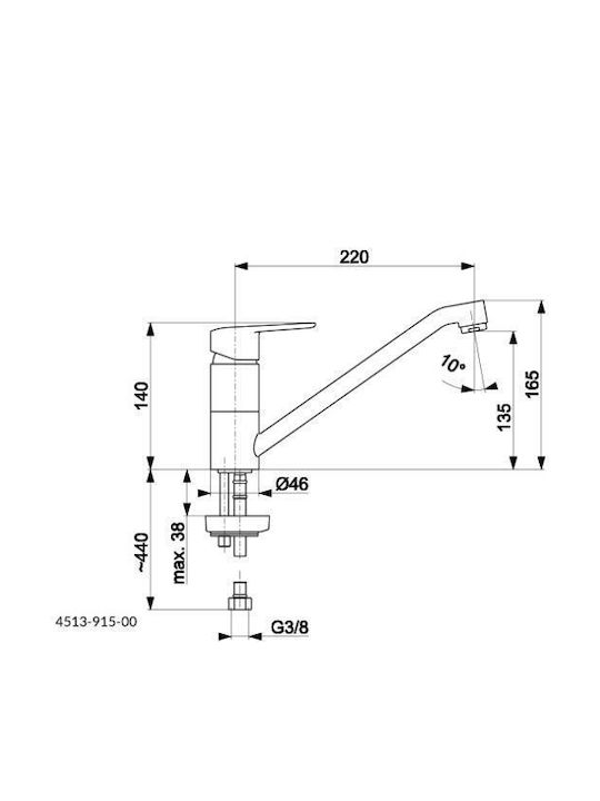 KFA Kitchen Faucet Counter Silver