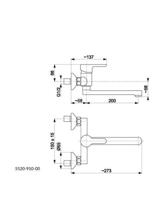 KFA Kitchen Faucet Wall Silver