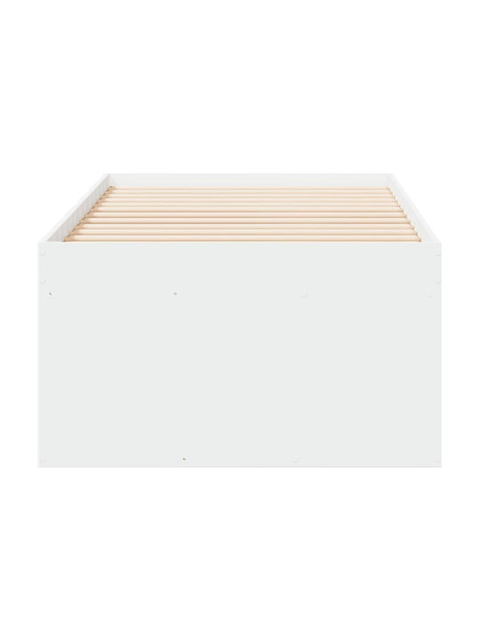 Kinderbett Bett Einzel Holz Weiß mit Lattenrost für Matratze 75x190cm