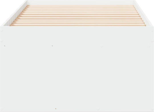 Single Wooden White Sofa Bed with Slats for 75x190cm Mattress